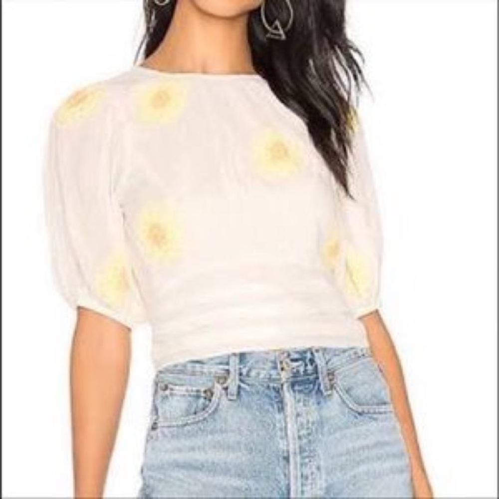 Free People Embroidered Sunflower Top